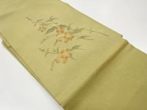 作家物　銀通し花葉模様名古屋帯